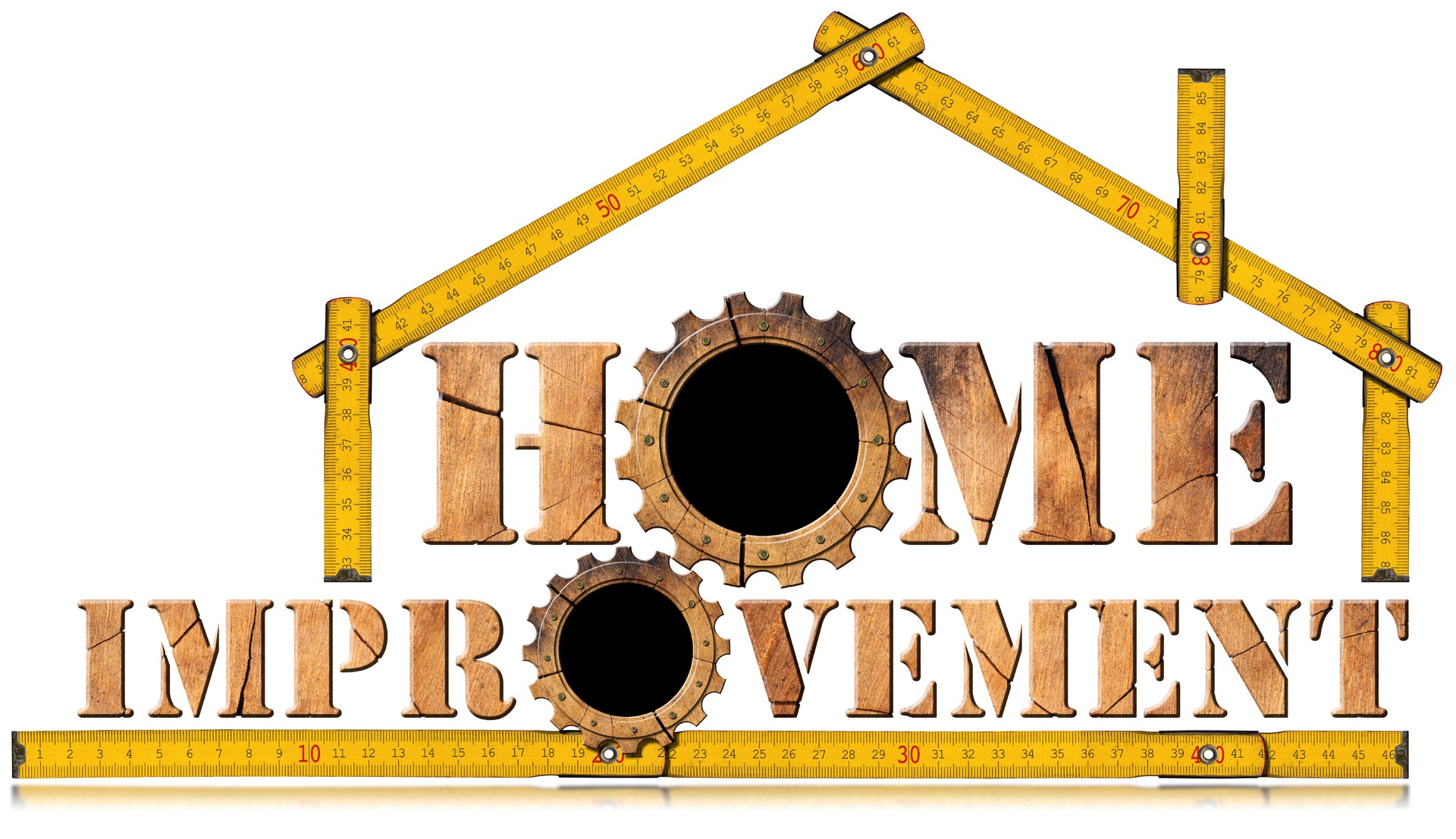 Home Improvement Symbol with Wooden Gears